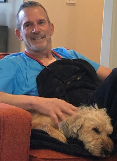 We are deeply saddened by the passing of Andrew (Andy) Rueppel, a cherished member of our rescue family and a man whose heart was as big as his beloved dog, Honey Bear. Honey Bear came to Pacific Animal Society with a difficult past. She was wary, wounded